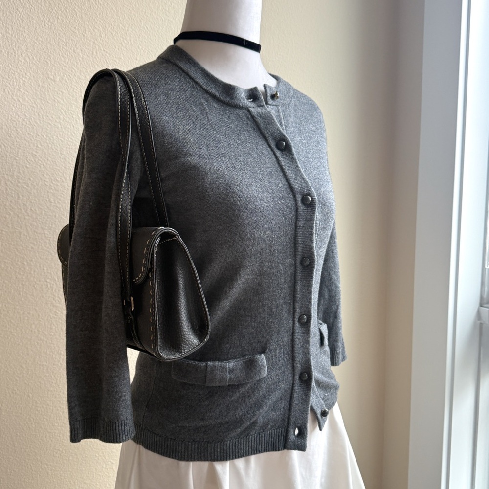 Kate Spade Gray Women's Wool and Cashmere Cardigan Sweater Size XXS